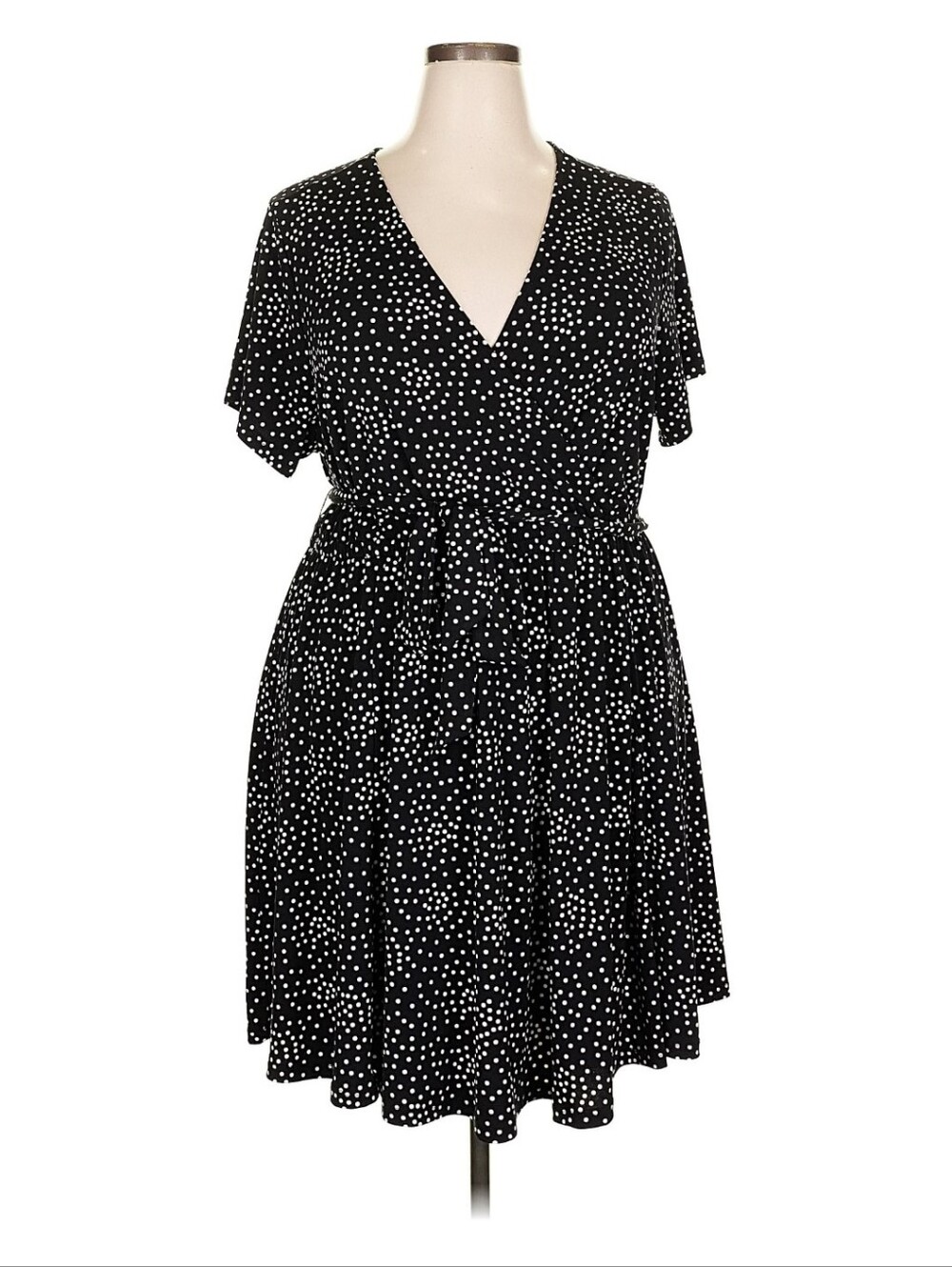 torrid Black and White Polka Dot Wrap Skort Dress